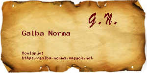 Galba Norma névjegykártya